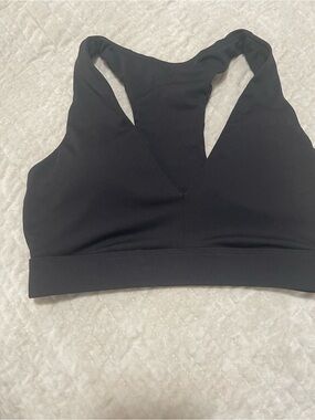 Fabletics Black V-Neck Racerback Sports Bra